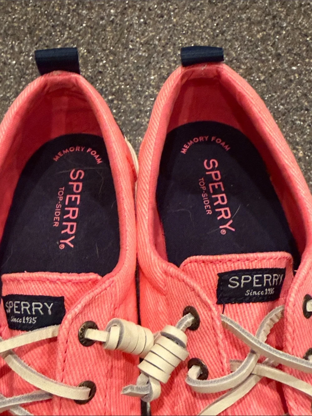 Sperry Coral-Pink Canvas Slip-On Sneakers
